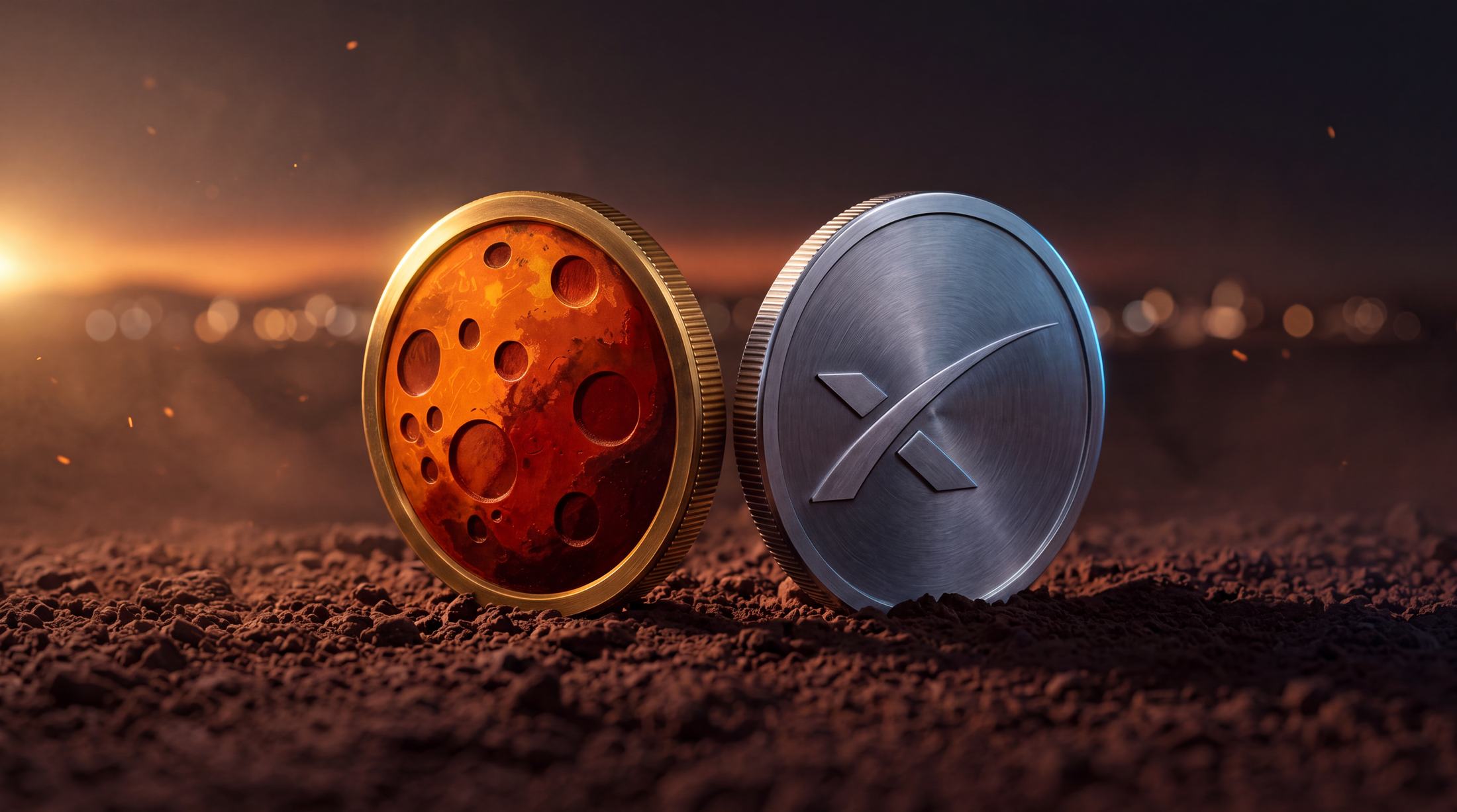MarsCoin and SPCXB minted tokens on Martian ground